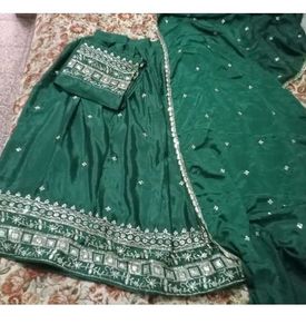 Royal Blue Embroidered Lehenga Choli -semi Stitch