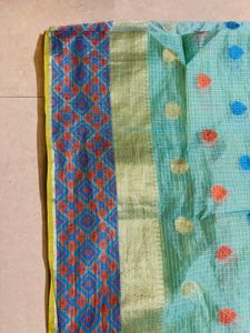 Beautiful Teal Saree with Blouse