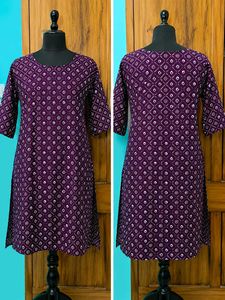 💜 Stylish Printed Purple Kurti | Casual &amp; Comfort