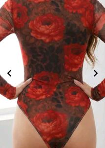Floral Print Lace-Up Bodysuit shein