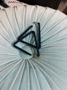 Navy Blue Geometric Acrylic Triangle Hoop Earrings