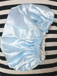 Light Blue Luxury Satin Bonnet Cap