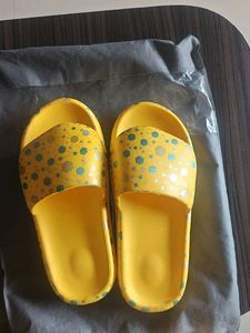 Bright Yellow Slip-On Slides