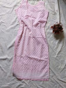Pink Chikankari Kurta ad bottom pant
