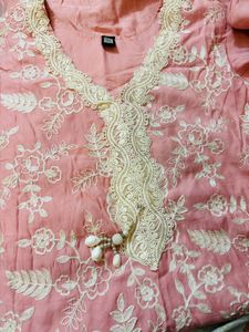 Beautiful light pink kurta set 3pc