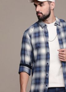Blue Plaid Flannel Shirt