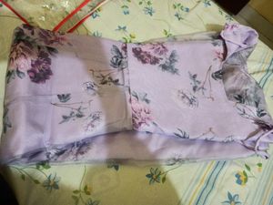 Lavender Tissue Anarkali Suit