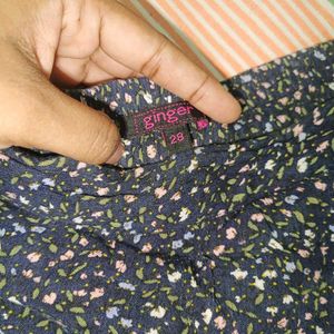 Cute Floral Print Mini Skirt