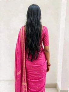Elegant Pink Banarasi Silk Saree