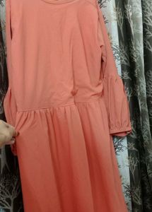 Elegant Coral Midi Dress