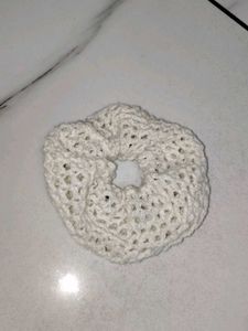 Handmade Crochet Hair Scrunchie - Cream