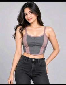 Stylish Colorblock Crop Top