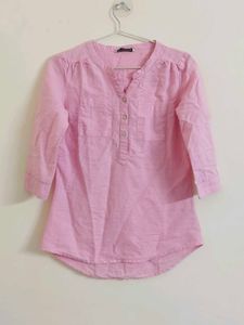 Chic Pink Henley Top