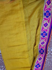 Yellow Duppata With Beautiful Border