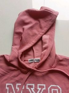 Pink NYC Brooklyn Cropped Hoodie