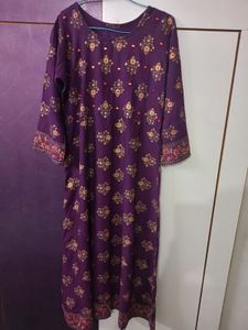 Purple Printed Kurta
