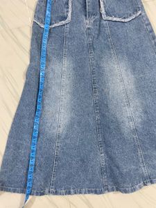 y2k Denim Pinterest flair long skirt