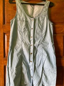 Light Wash Denim Button-Up Dress