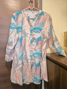 Pastel Abstract Print Pathani style Coord set