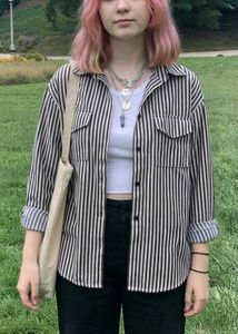 New with tag Striped Button-Up Shirt Pocket