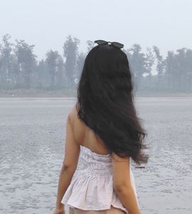 Deep neck Striped Halter Peplum To