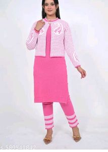 Charming Pink Kurta Set with Jacket