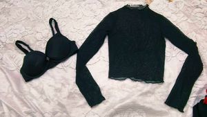 Bra and Long Sleeve meshTop Set