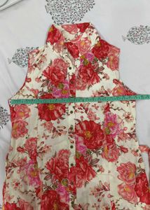 Floral Sleeveless Midi Shirt Dress
