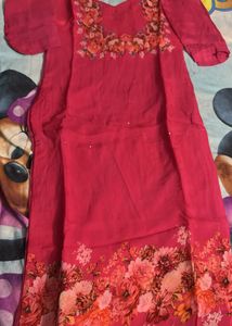 Pink Floral Kurta Set