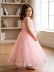 Princess Pink Tulle Flower Dress