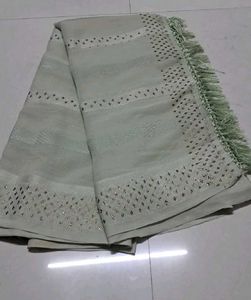 Elegant Light Green Embellished Saree