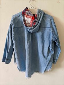 cotton Hoodie Shirt with Star Embellishments