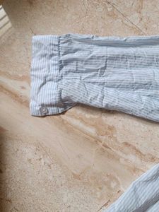 Blue Striped Button-Up Shirt
