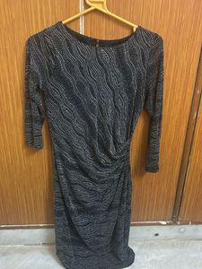 Sparkly Ruched Black Dress