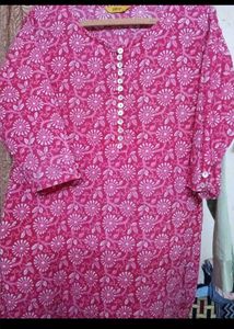 Pink Floral Print Kurta