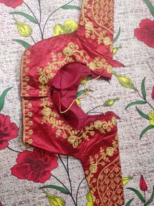 Free Size Readymade Blouse With Embroidery Golden Workn
