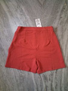 Red High-Waisted Shorts