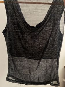 sparkle cowl neck party tank top!! 🪩