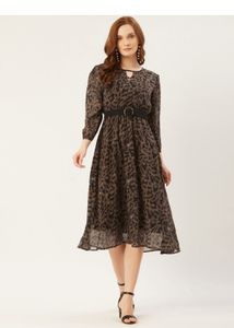 Brown Animal Print Dress