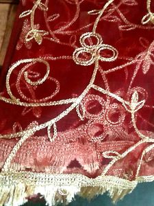 Embroidered Red net Dupatta