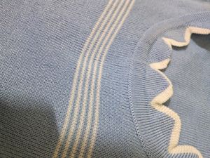 Blue With White Strips Crop Fitted Top| Casual