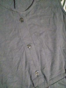 Stylish Grey Romper with Button Detail