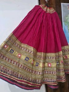 Embroidered Pink Ethnic Skirt