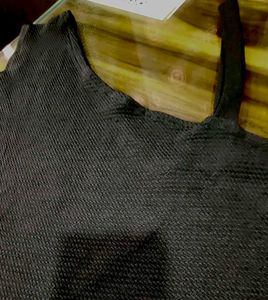 Chic Black Textured Peplum Top