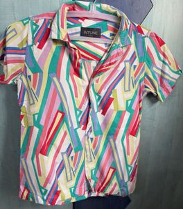 Vibrant Abstract Print Short Sleeve Shirt