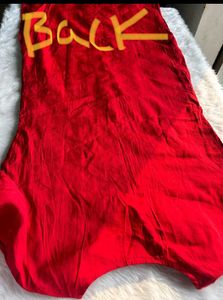 Embroidered Red Silk Blouse