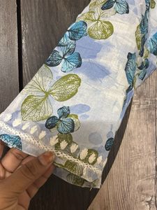 Embroidered Blue Floral Kurta
