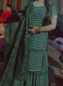 🎇 offer Green Sharara Suit with Dupatta