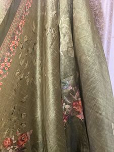 Olive Green Floral Salwar Kameez