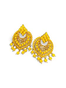 Stunning Yellow Jhumka Earrings